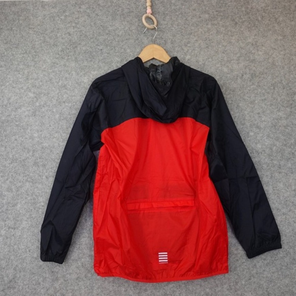 Kidcore Rain Jacket Kids 14 16 L LANDS END Blue Red Colorblock Packable‎ Hoodie